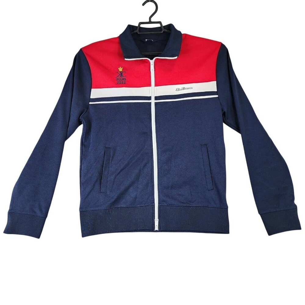 Mens Ben Sherman Red White Blue Track Jacket Full Zip Long Sleeve Size M